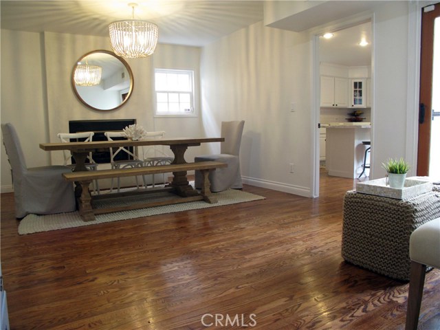 Dining area with fireplace