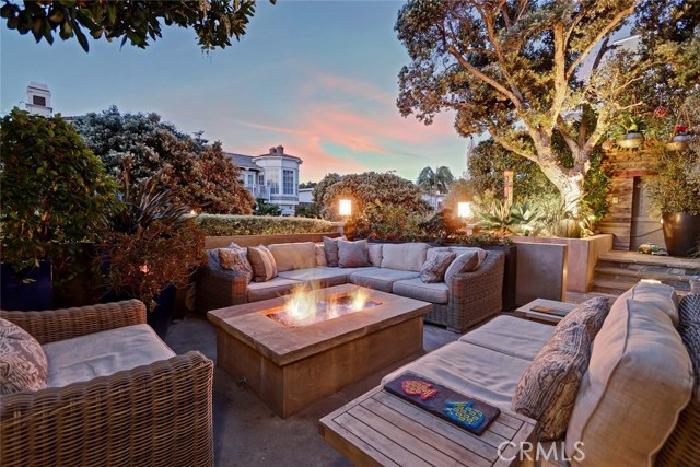 Stunning front patio is exceptionally private.