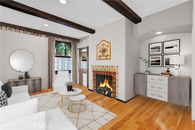 The main level bedroom was virtually staged to showcase the many possibilities.