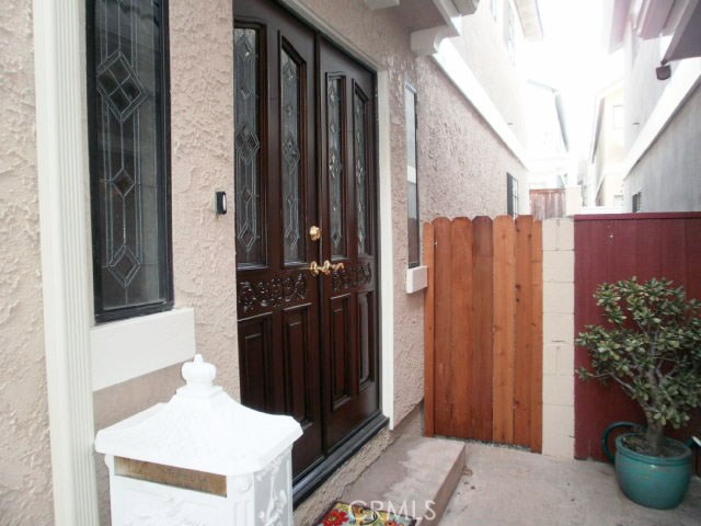 Front door and side gate