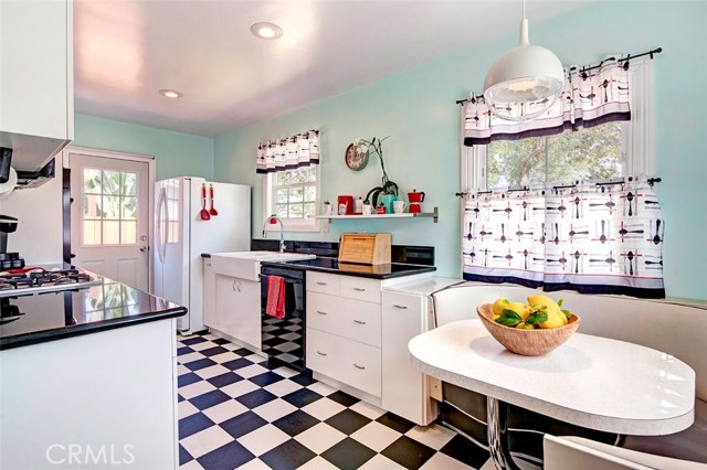 Retro kitchen with built-in banquette