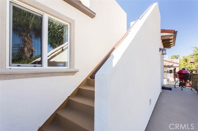 Stairway to the roof top deck.