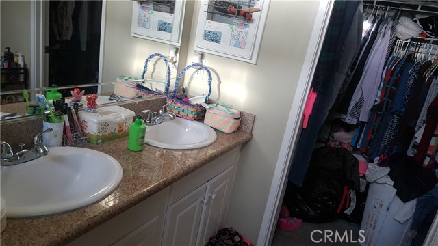 Master bathroom his and her's sinks