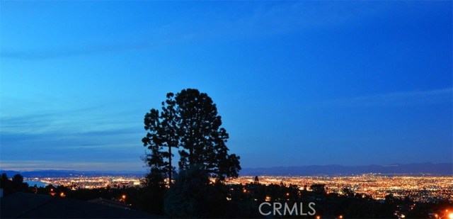 Panoramic front view at night.