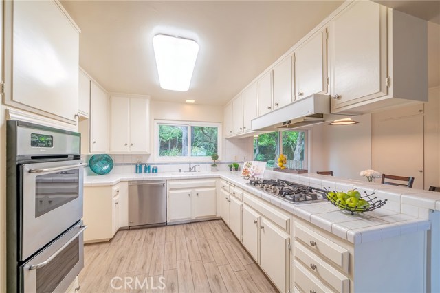 Bright kitchen with Stainless steel appliances