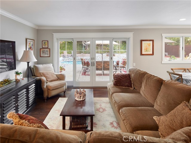 Family Room with View of the Backyard and Pool