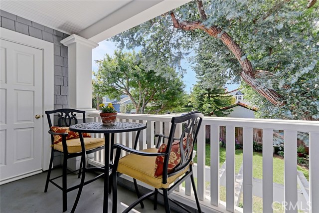 Private outdoor balcony adjacent to master bedroom and overlooking south facing backyard.