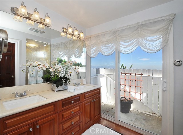 Master bath also has a slider and wonderful view + steam shower and plenty of built in cabinets, closets and drawers.