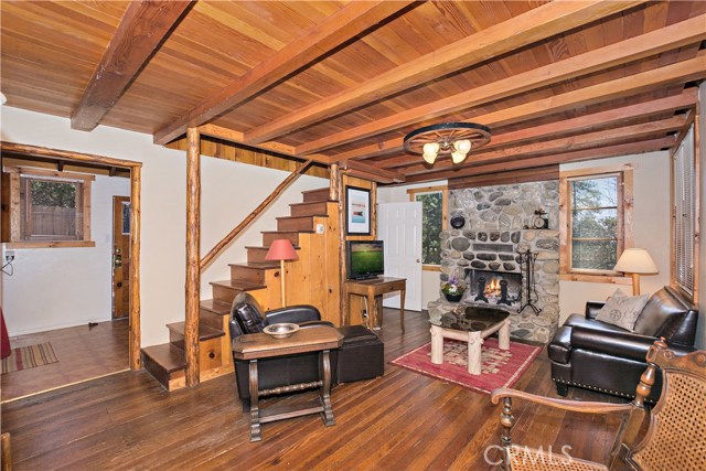 Family room with view into kitchen