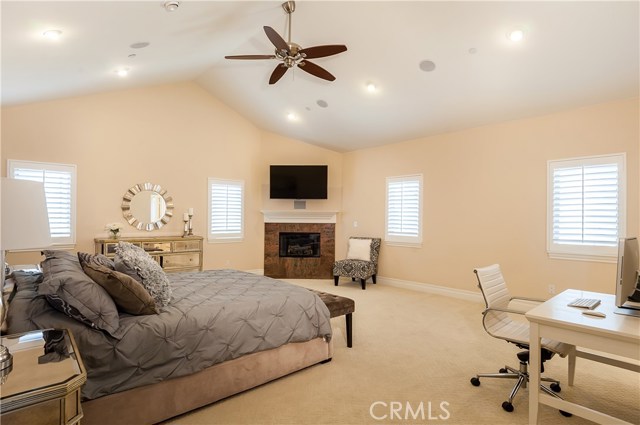 Another feature of the master is the marble fireplace.