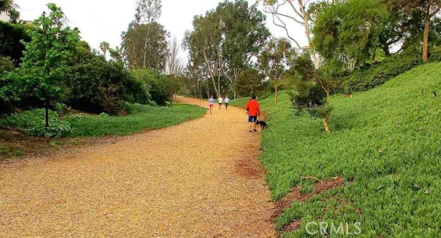 The greenbelt is right out your front door.  The wood chips are a natural, soft surface on which to exercise and walk pets.  Get your mileage in - it runs 4 miles through Hermosa & Manhattan.