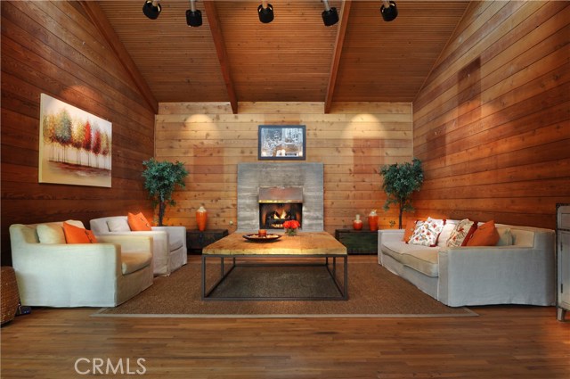 Living room with fireplace