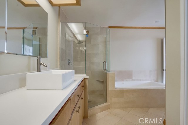 MASTER BATHROOM WITH SEPARATE WALK-IN SHOWER AND TUB