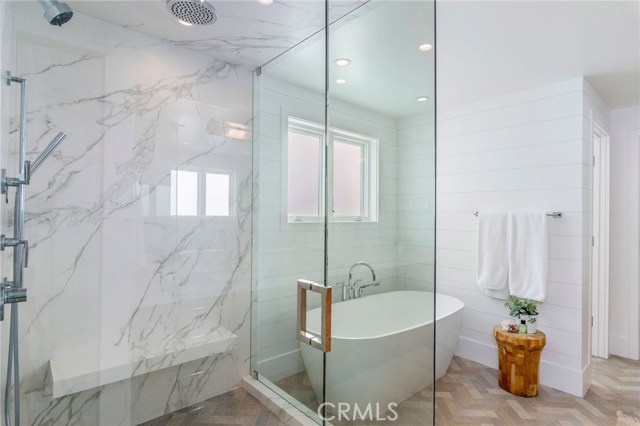 Oversized Shower and private soaking tub: Master Bath