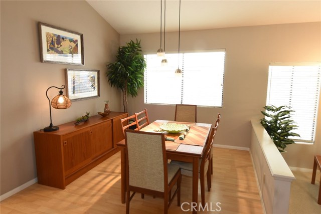 Pretty formal dining room has views of the fireplace!  Kitchen is just to the left of the dining room.