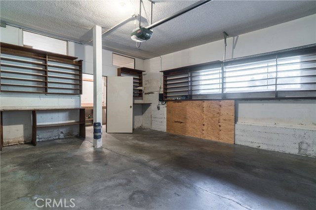 2-car garage with workshop in back.