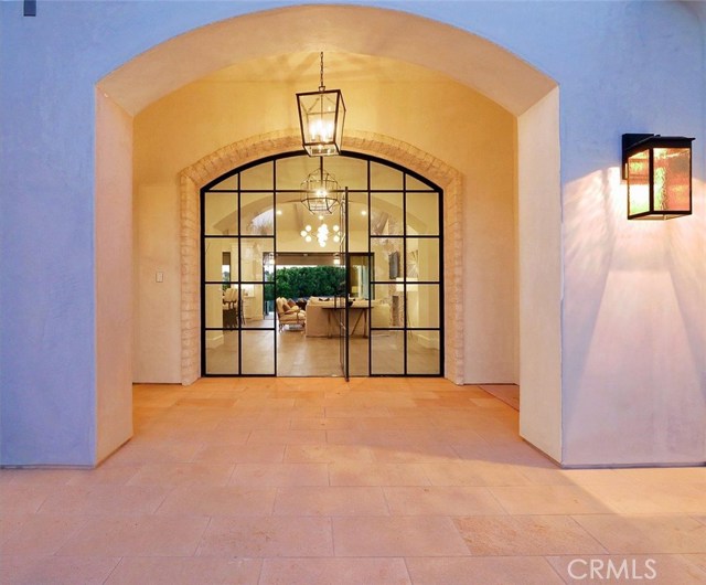 Unique Pivot Entrance Door at Twilight