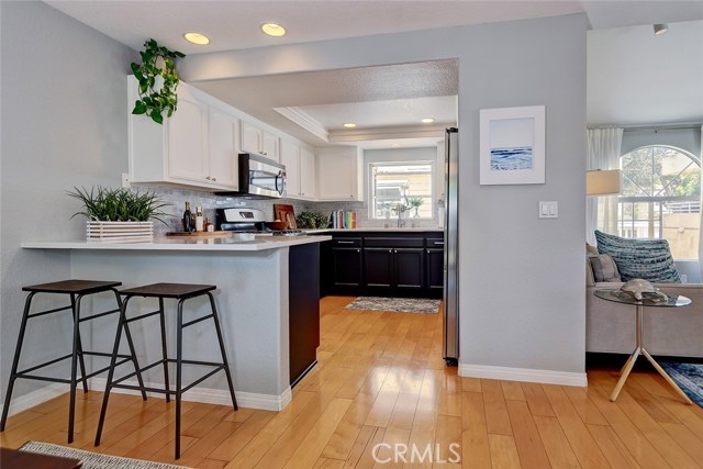 Breakfast bar seating for casual eating and hanging out.