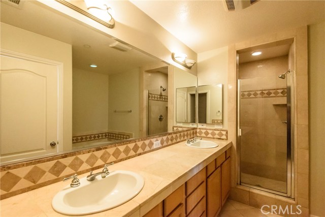 Travertine Master Bath Counters and Shower!