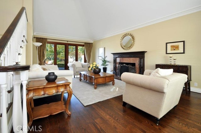 Living Room with Stately Fireplace