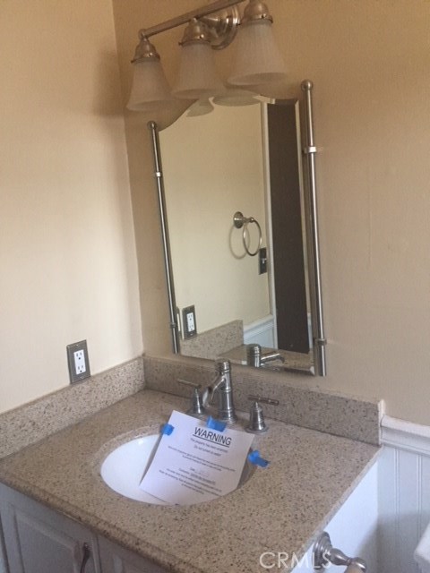 Granite countertop in bathroom