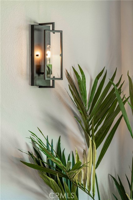 New designer sconce lighting, in the living room.