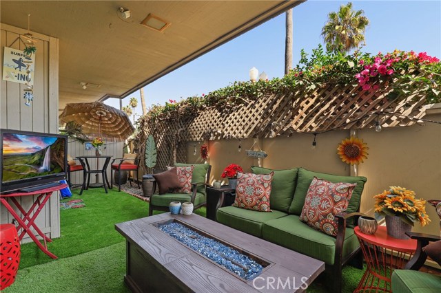 Showcasing the large and functional back patio....not many places this close to the beach have this kind of space!