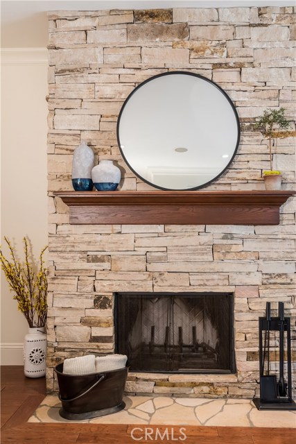 Custom Wood-Burning Stone Fireplace