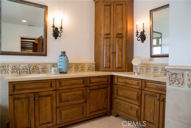 Elegant custom finishes in master bathroom