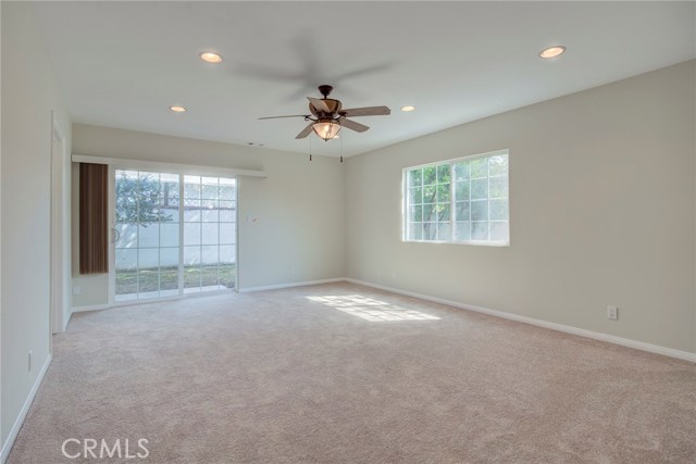 Master suite with new carpet.