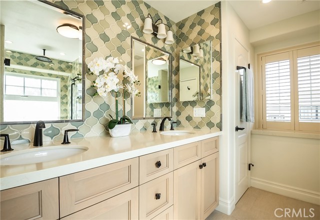 Master bathroom with double sinks