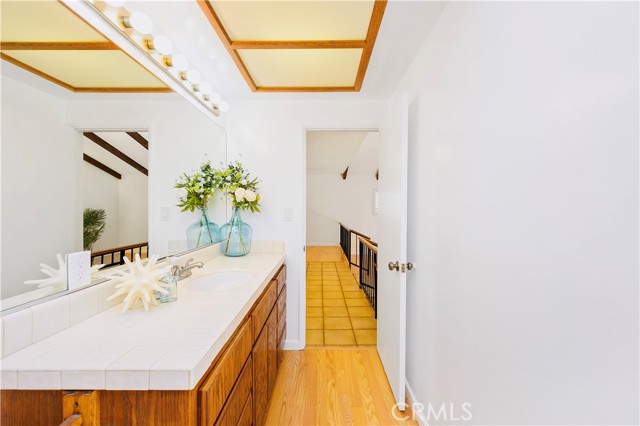 Thoughtful, Lengthy Vanity Countertop Space.