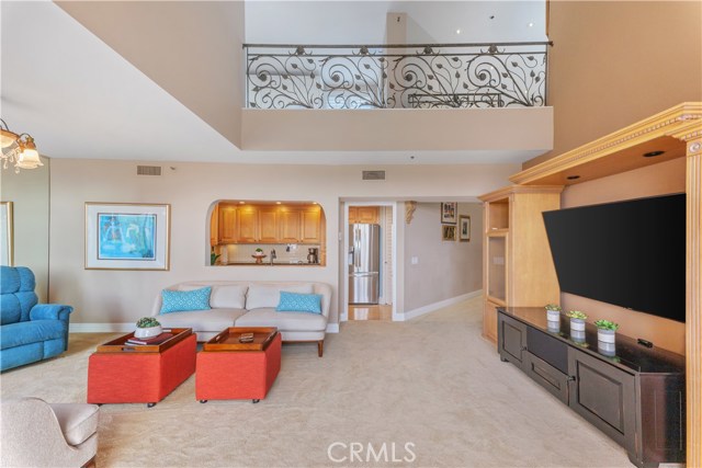 Vaulted ceiling in living room