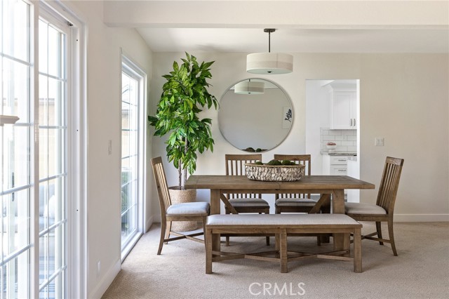 Plenty of natural light shining into the dining room.