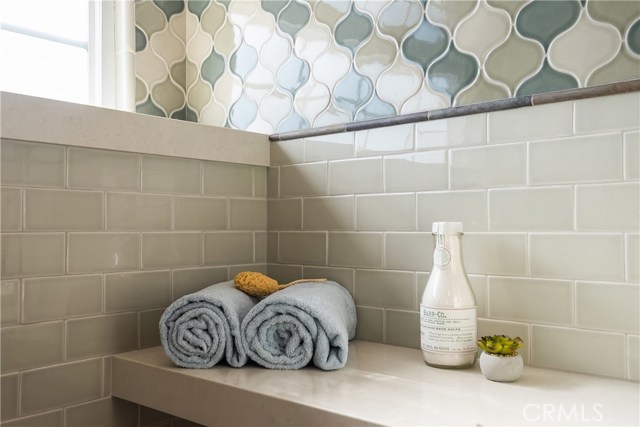 Bench seat in master bathroom