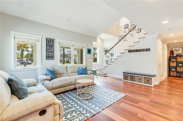 Living area and staircase from side entry