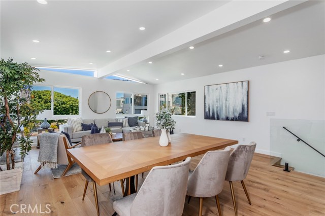 The vaulted ceiling adds dimension to the space.