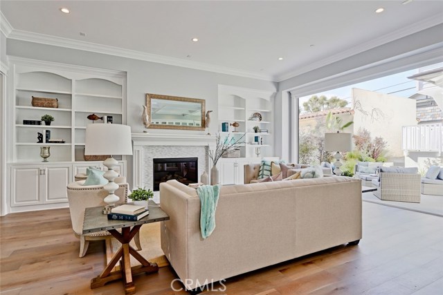 Family Room with Panoramic doors that open to the back yard.