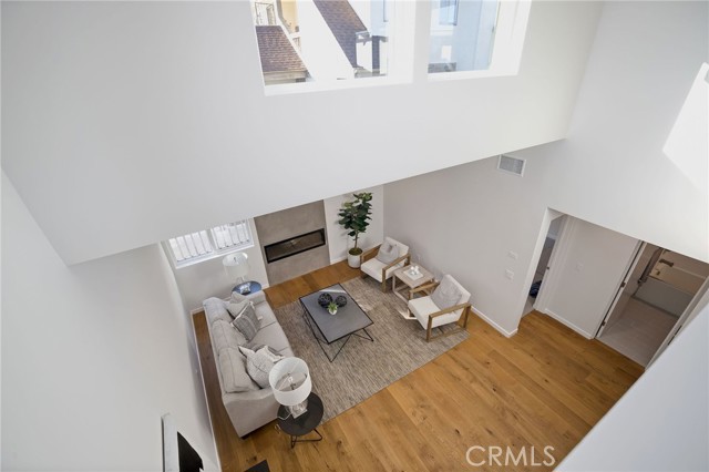 View of great room from loft.