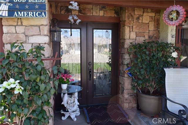 Double Door Entry with Leaded Glass