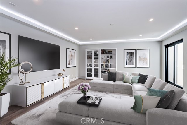 Separate Home theater room with recessed LED theater lighting