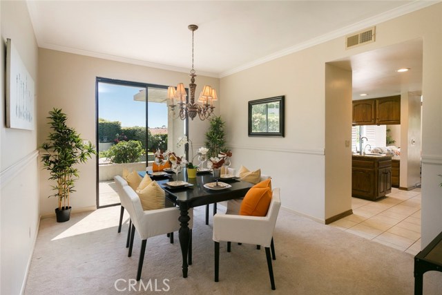 Formal dining room leading to rear yard