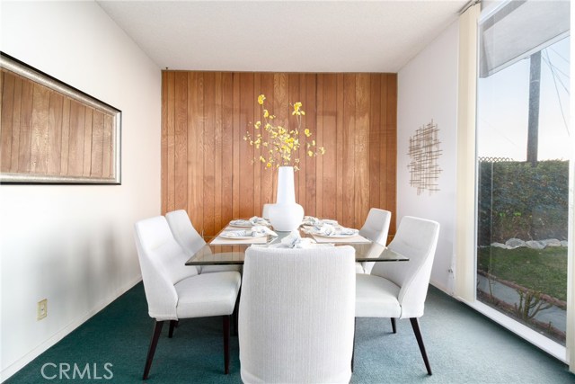 Dining Room with floor to ceiling windows