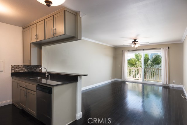 View from dining area to living room