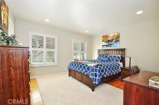 Spacious Upper Level bedroom is conveniently located to the Great rooms, Kitchen and Dining