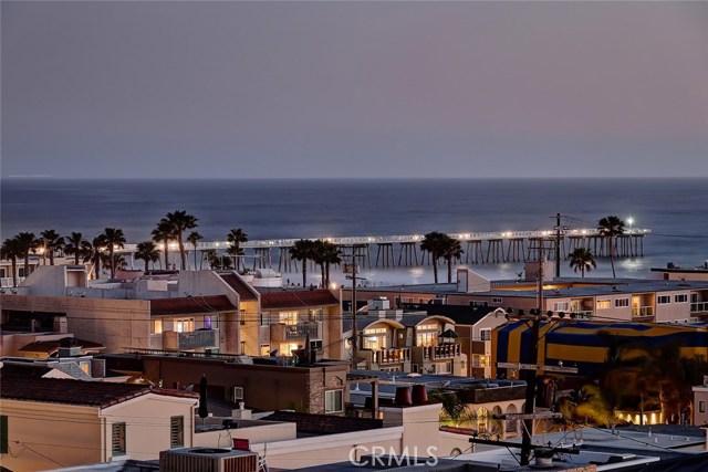 View of the pier at night from deck