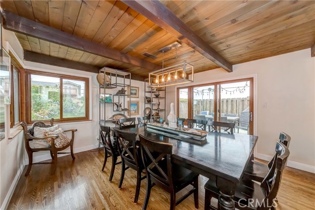 Dining room looking out to backyard and deck