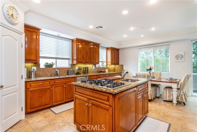 Walk-in pantry on left and prep sink in the over sized island
