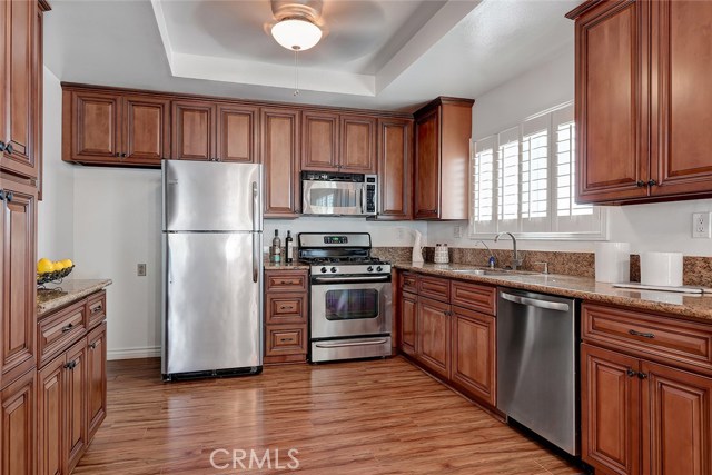 Hardwood floors in kitchen