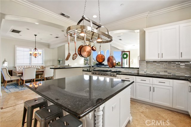 Kitchen opening to  dining area